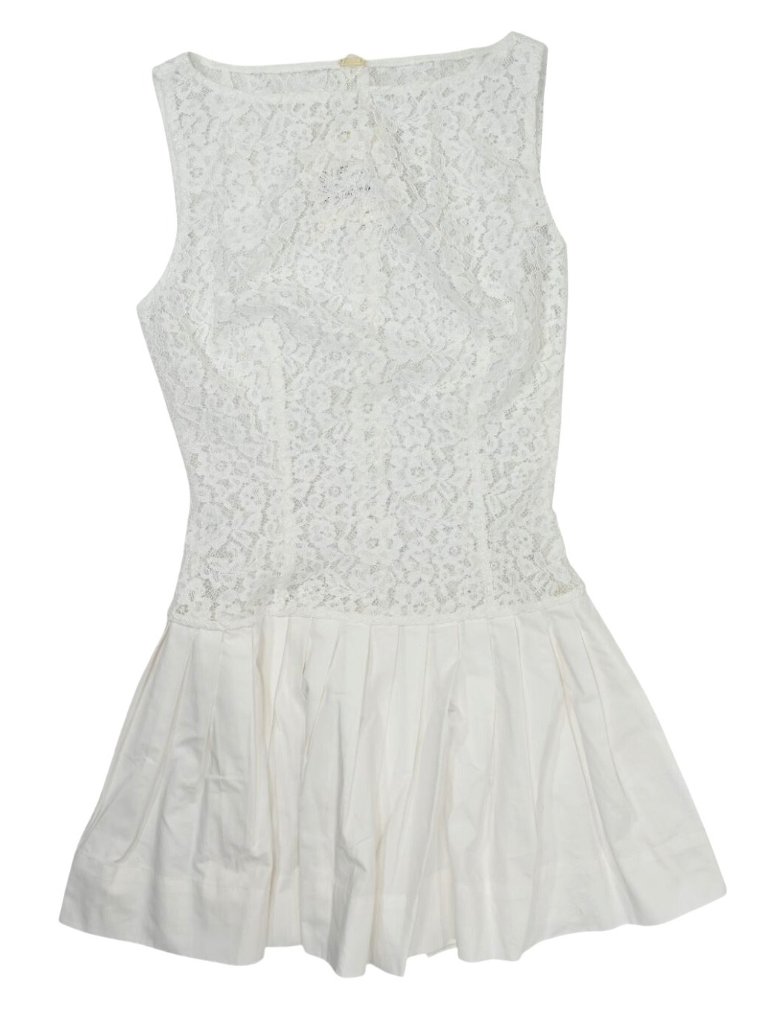 Same Los Angeles Lace Poplin Mini Dress In White